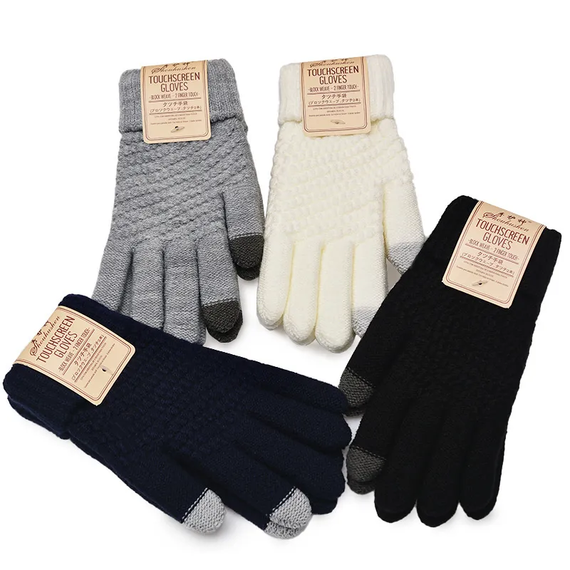 Cadeaux de fête d'hiver de Noël gants chauds cadeaux gants intelligents en laine d'imitation tricotés