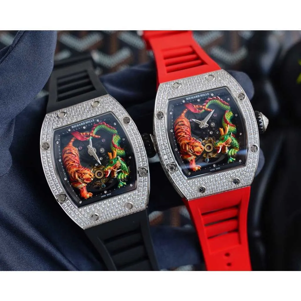 Luxury Watches For Mens Mechanical Watch Rm51-01 Swiss Automatic Movement Sapphire Mirror Rubber Strap Swiss Brand Designer Sport Wristwatch