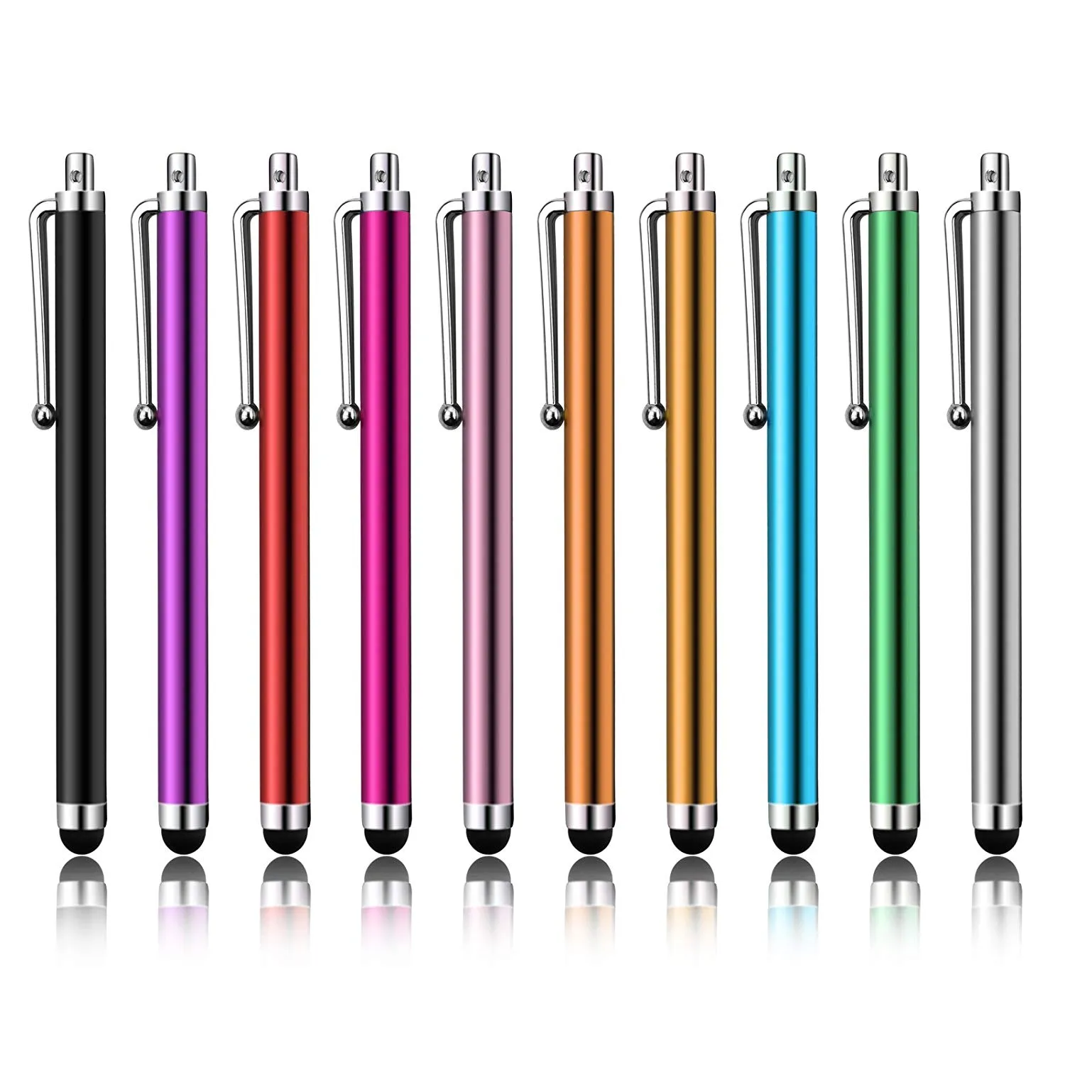 Universal metalen touchscreen pen stylus pennen voor iPad samsung tablet all capacitief scherm met clip