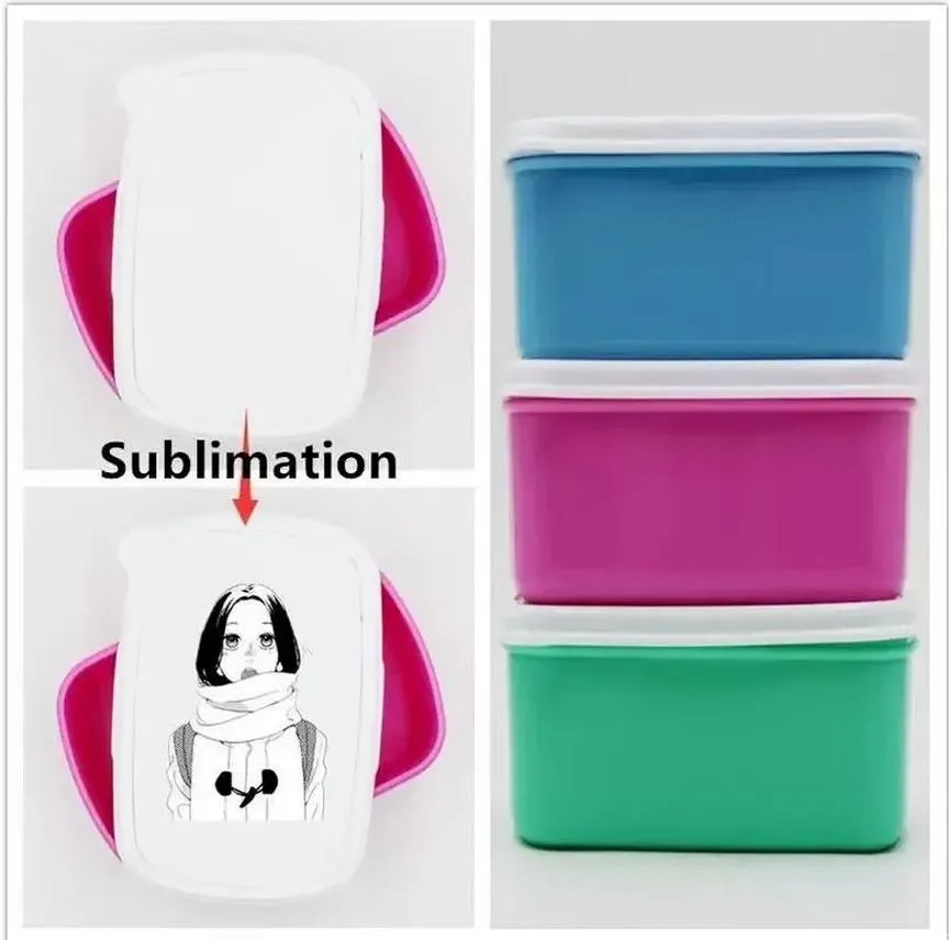 Boîte à bento à sublimation pour adultes et enfants, boîtes de rangement de collations portables, boîte pratique de camping en plein air, matériaux sans BPA et de qualité alimentaire 300 ml