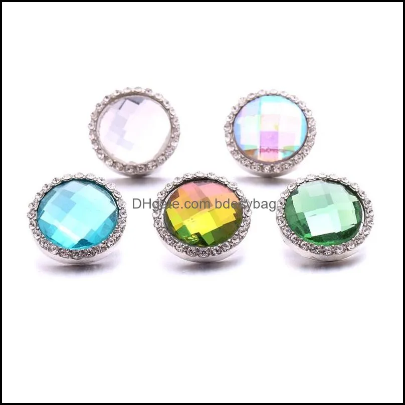 Gancos de fecos com fecho de shinestone deslumbrante Chunk 18mm Snap Button Zircon Charms redondos BK para Snaps Diy Jewelry Gholdings Fornecedores GIF DHWO0