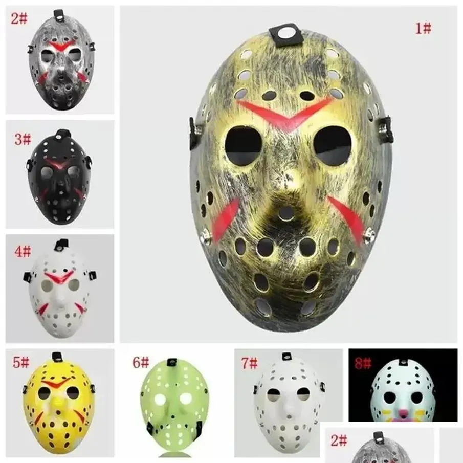 Feestmaskers Maskerademaskers Jason Voorhees Masker Vrijdag de 13e Horrorfilm Hockey Eng Halloween Kostuum Cosplay Plastic Party Fy Otdry