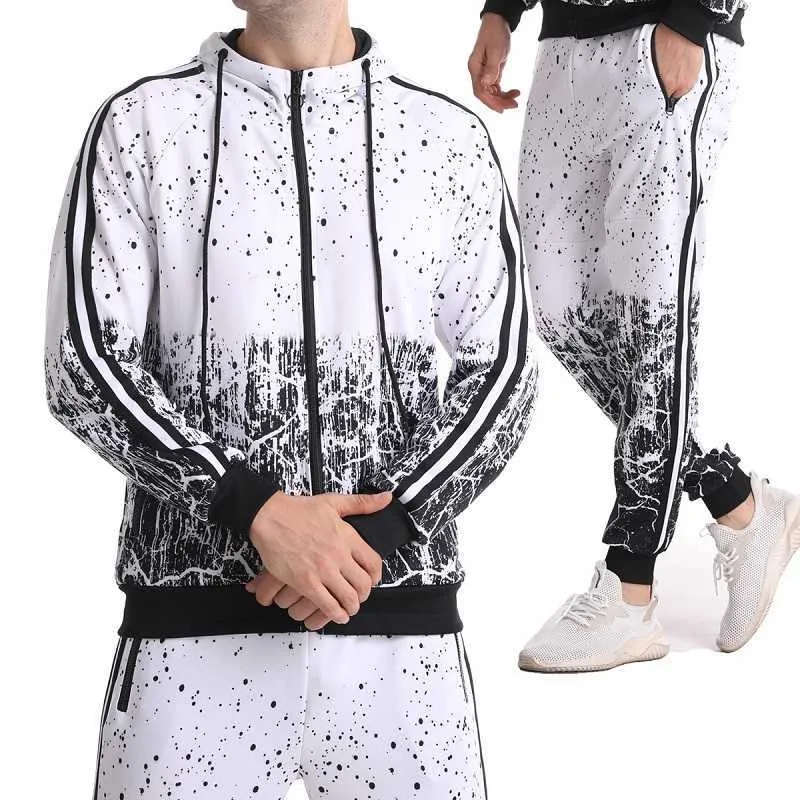 Testes masculinos de trajes europeus e americanos Novo camisola esportivo de lazer essencial gradiente de trajes com capuz G221011