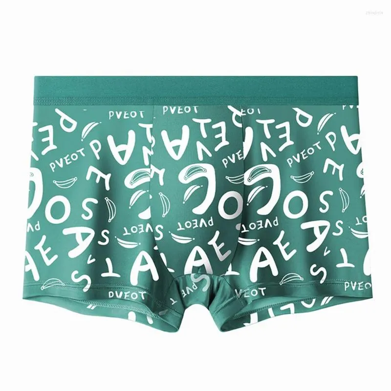 Unterhosen Herren Nahtlose Boxershorts Sexy Bulge Pouch Unterwäsche Bedrucktes Höschen Atmungsaktive U-konvexe Boxershorts Männer