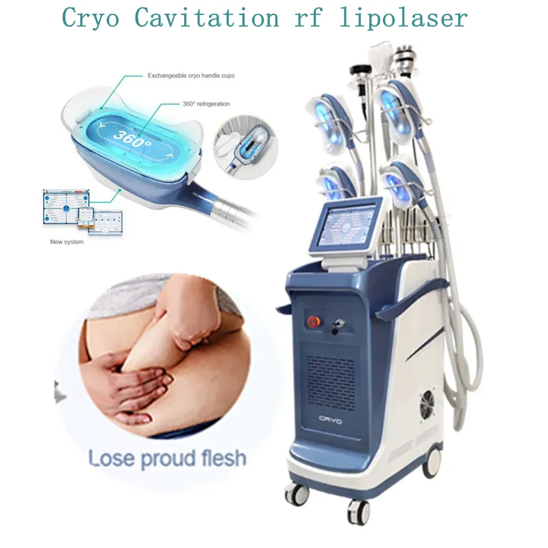 Ganzkörper-RF-Schlankheitsmaschine Kavitation 360 Kryotherapie Kryolipolyse Gefrorenes Fett Doppelkinnentfernung Fettgefrierender Bauch Lipolaser-Gewichtsreduzierungsausrüstung