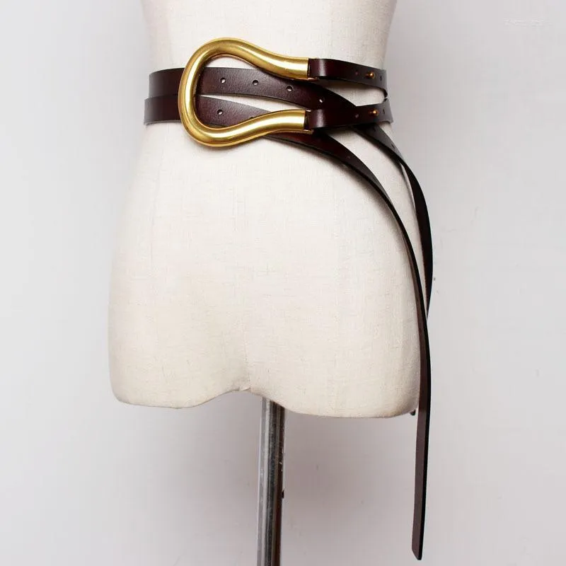 Ceintures de haute qualité en cuir véritable ceinture femmes Street Design taille manteau chemise robe printemps automne 2022ceinturesceintures