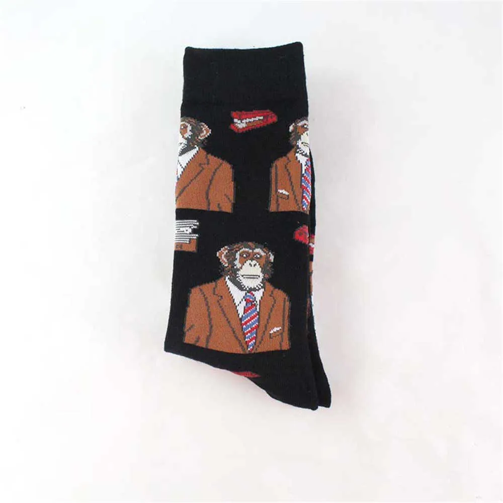 Chaussettes masculines Nouvelles unisexes dinosaures drôles chat chien cerf crâne grenouille choux océan ondues carlige astronaute masculin mâles chaussettes dring d7