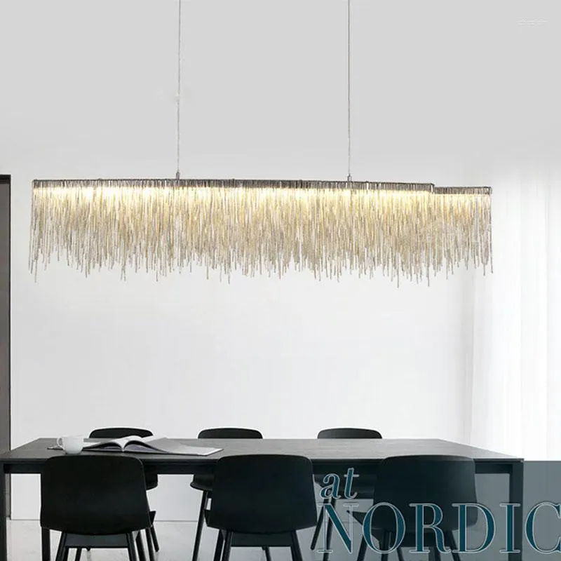 Chandeliers High Quality LED Nordic Tassel Suspend Luxury Pendant Restaurant K9 Crystal Chandelier Lighting El Hanging Lamp