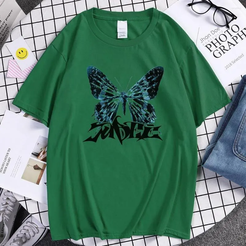 Мужские футболки T Bleeble Beautiful Butterfly Print Mans футболки с обычной одеждой для рукава удобная футболка S-5xl Man