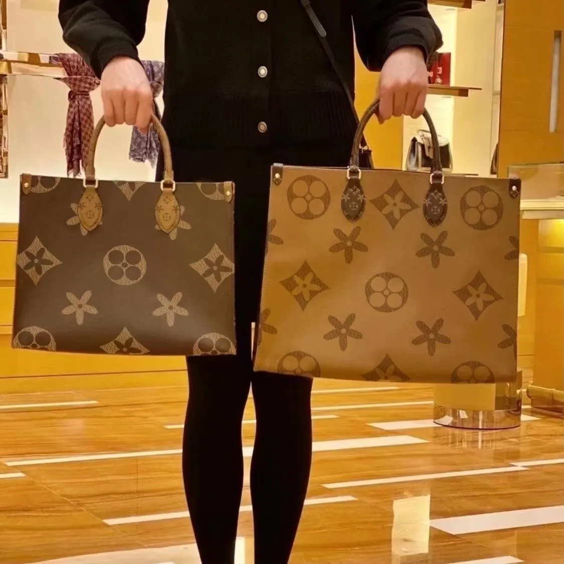 Totes donna Designer in vera pelle Borse Onthego borsa a mano messenger Stampa leopardata Shopping bag tasche a tracollag