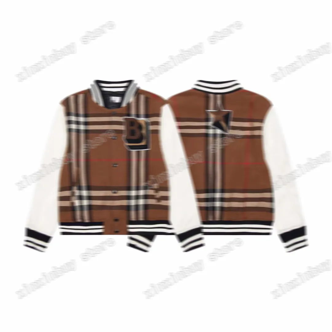 Xinxinbuy, abrigo de diseñador para hombre, chaqueta de béisbol, tela de letras Jacquard con paneles, manga larga, mujer, caqui, negro, azul, M-2XL