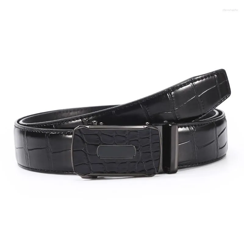 Belts For Men Alloy Automatic Buckle Male Business Casual Genuine Leather Designer Jeans Strap
