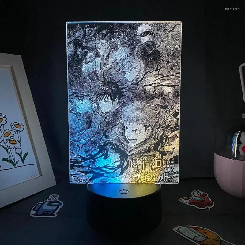 Night Lights Jujutsu Kaisen Anime Figure 3D LED Two Tone Lamp Colorful Light Bedroom Table Decor Birthday Gifts Manga