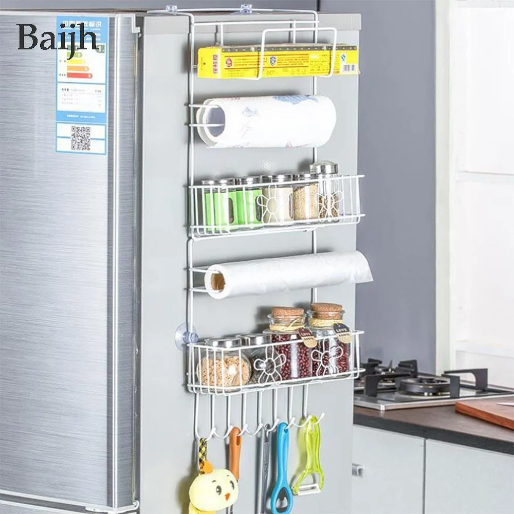 New Multi-functional Refrigerator Rack Kitchen Supplies Refrigerator Fridge Side Shelf Storage Shelf Multi-Layer Sidewall Holder