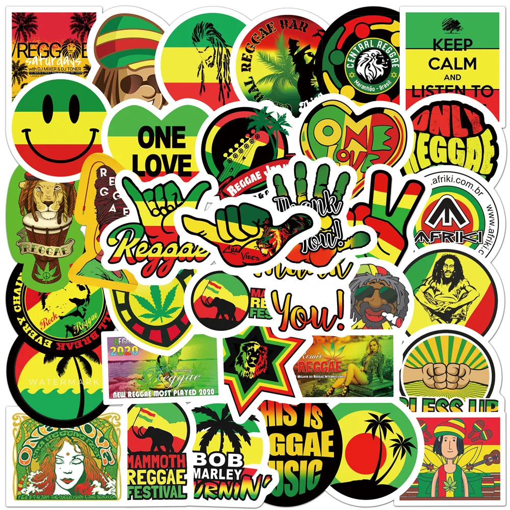 50 -stcs zanger Reggae rockstickers muziek gitaarauto laptop motorfiets telefoon fiets coole graffiti sticker sticke