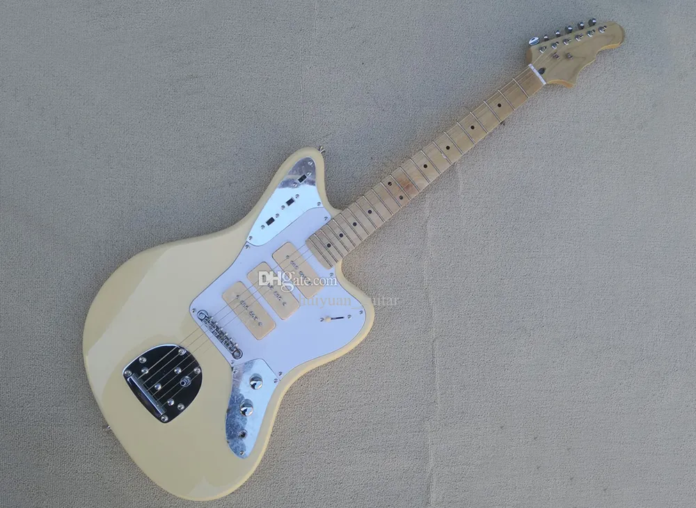 La chitarra elettrica color crema con pickup P 90, la tastiera in acero può essere personalizzata