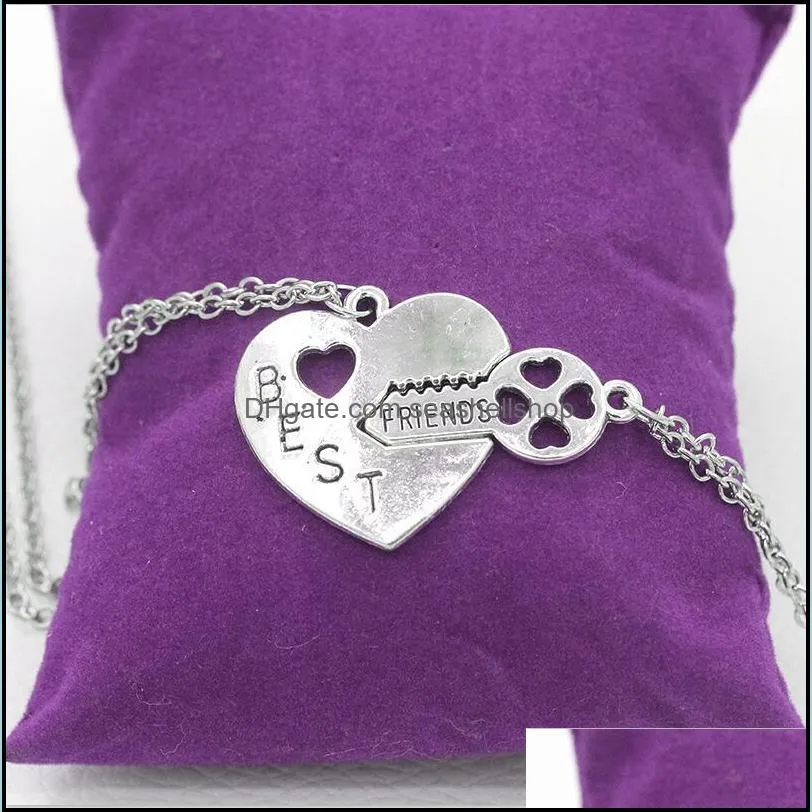 Pendant Necklaces Couple Necklaces Set Womens Gifts Fashion Lock Key I Love You Heart Pendant Necklace 2 Pcs/Set Beautifly Chain D Dhlfw