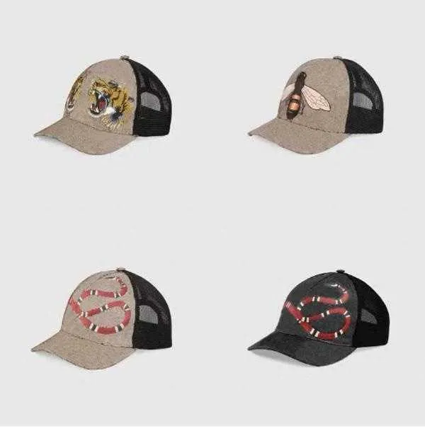 2024 Design Tiger Tier Hut Schlange Herren Marke Herren und Damen Baseball Cap Verstellbare Golf Mesh Cap Little Bee Tier Muster Mode Wanderhut