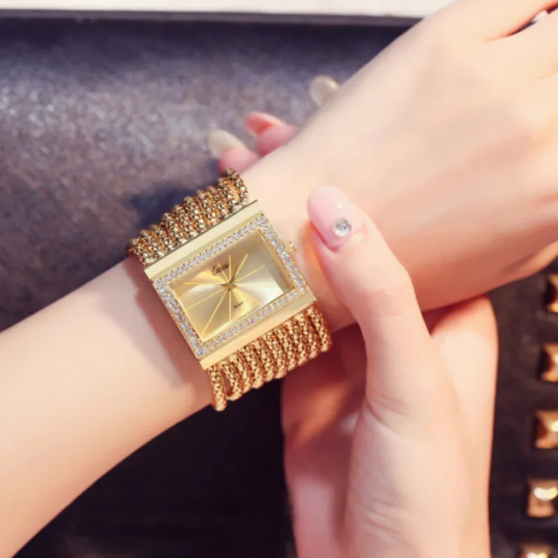 2022 Women's Fashion Watches Square Tassel Bracelet Quartz brede ketting Women's Watch