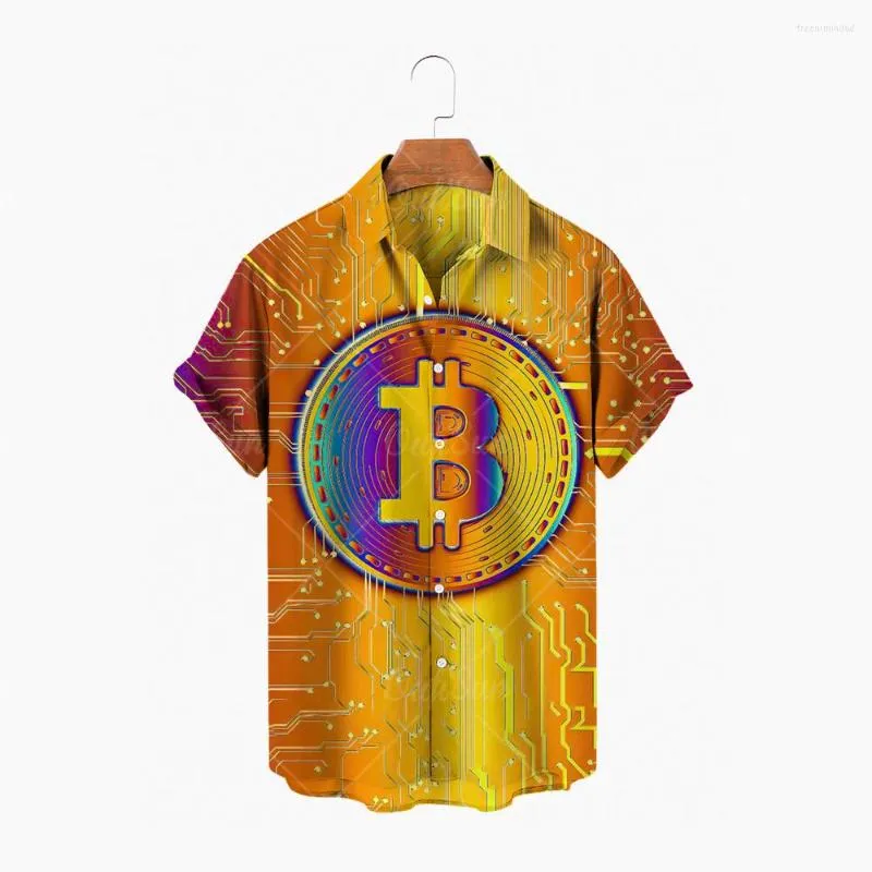 Camisas informales para hombre, camisa con estampado 3D, moda urbana hawaiana para hombre, manga corta, solapa, un solo botón, Top de playa 5XL