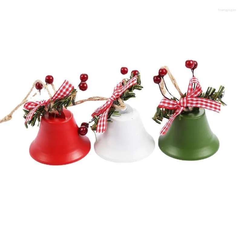 Party Supplies Iron Art Large Accessories Twine Holly Berry Christmas White Bowknot Rope Opening Round Ball Bell Decorative Pendant