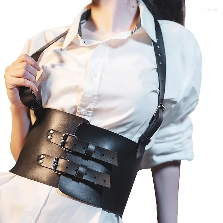 Cinture in pelle larga corsetto per donne cummerbunds punk gothic cintura in cintura gorsa cabla