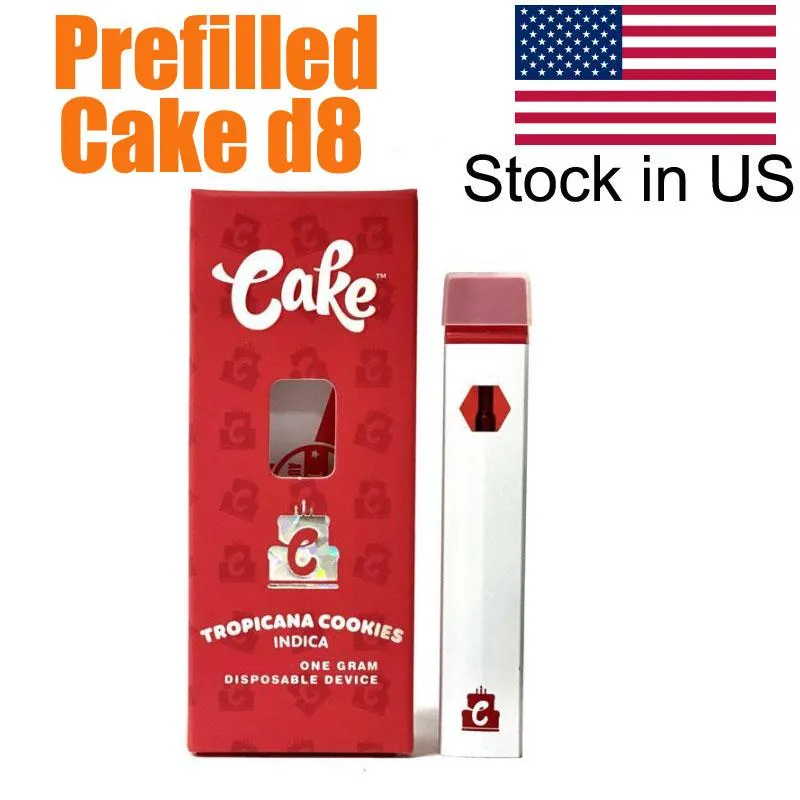 Voorgevulde cakebalk koekjes gekke laboratoria cartridges schepen uit de VS wegwerp e-sigaretten gevuld 1000 mg 1 ml keramische glas dikke olie dab pen wasverdamper