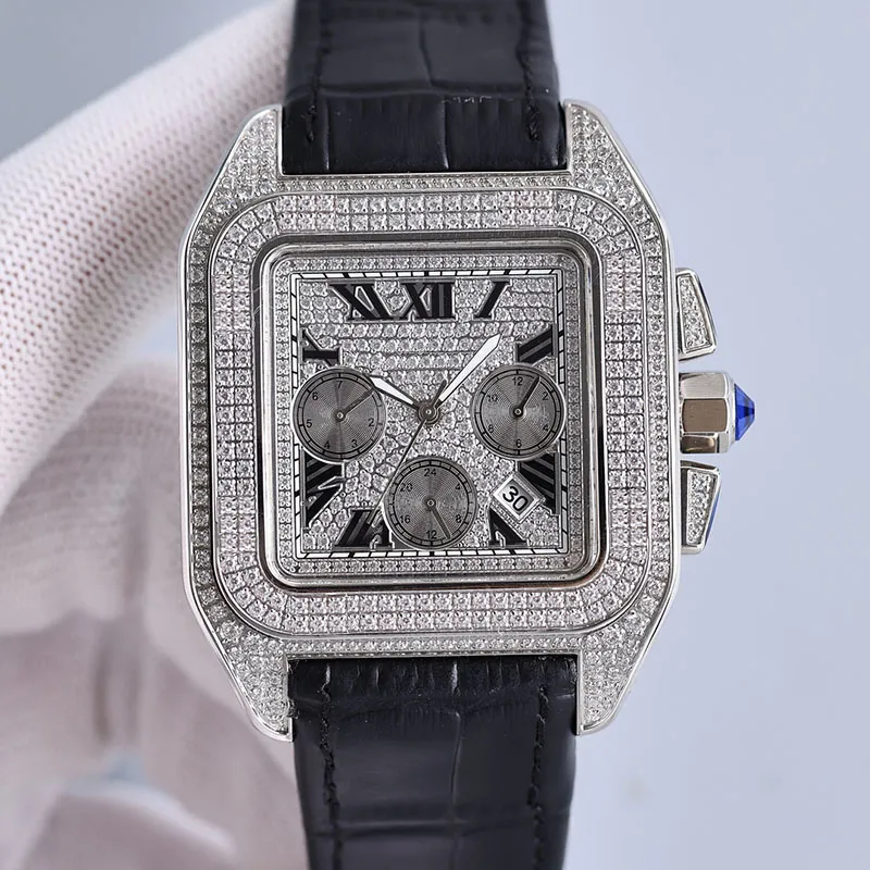 다이아몬드 시계 자동 기계식 이동 남성 시계 방수 팔찌 사파이어 비즈니스 손목 시계 스테인레스 스틸 42mm 손목 시계 Montre de Luxe
