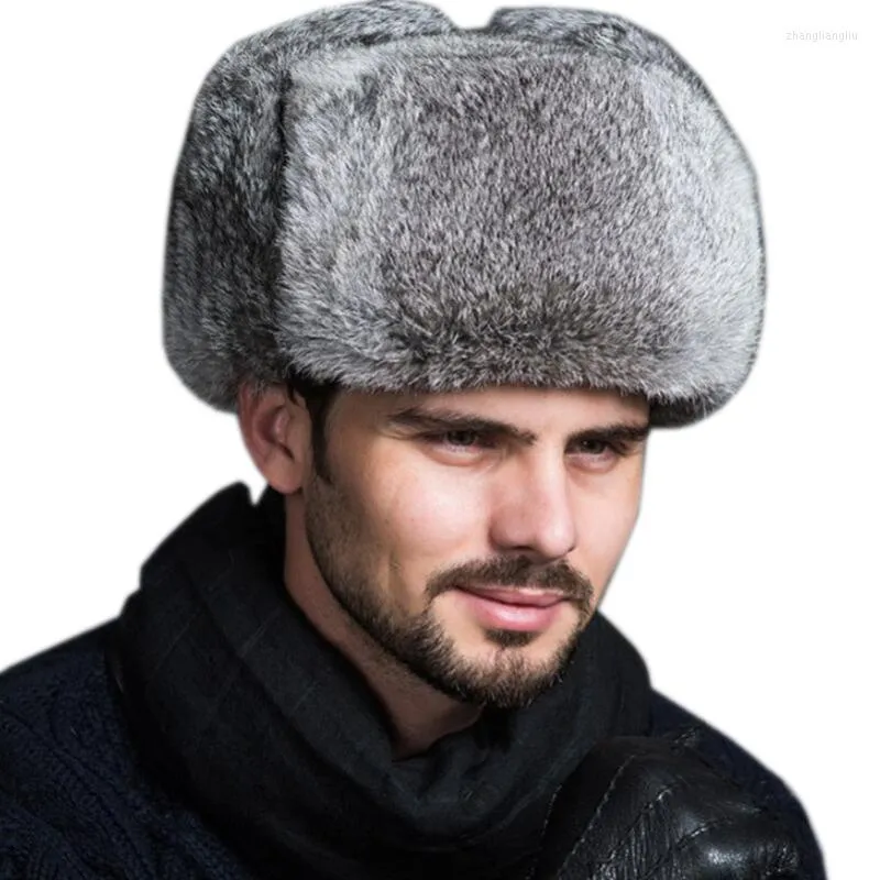 ベレツ高品質のメンズ本物の毛皮の冬の帽子hat hat with ear flap