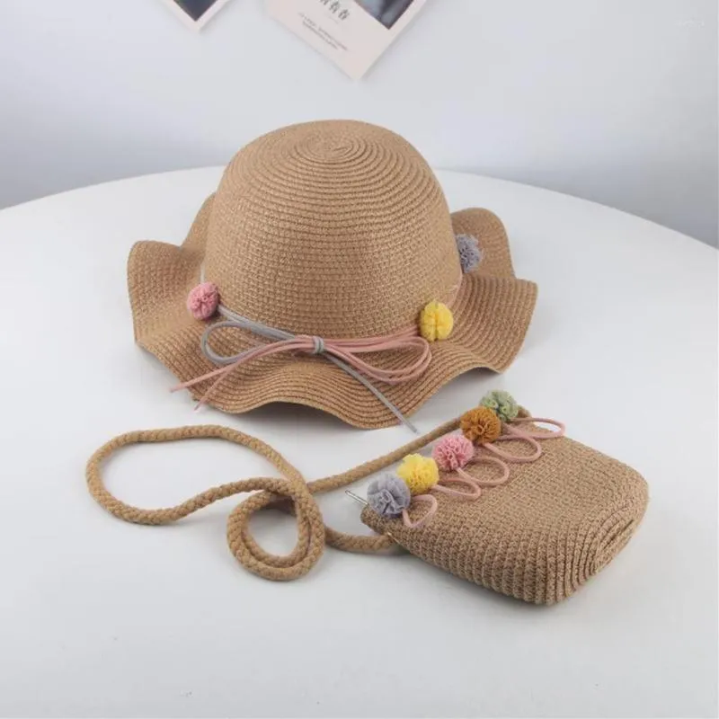 Chapeaux bébé fille chapeau de soleil enfants paille été crème solaire mignon princesse filles à la main plage femme pêcheur casquette enfants bonnets