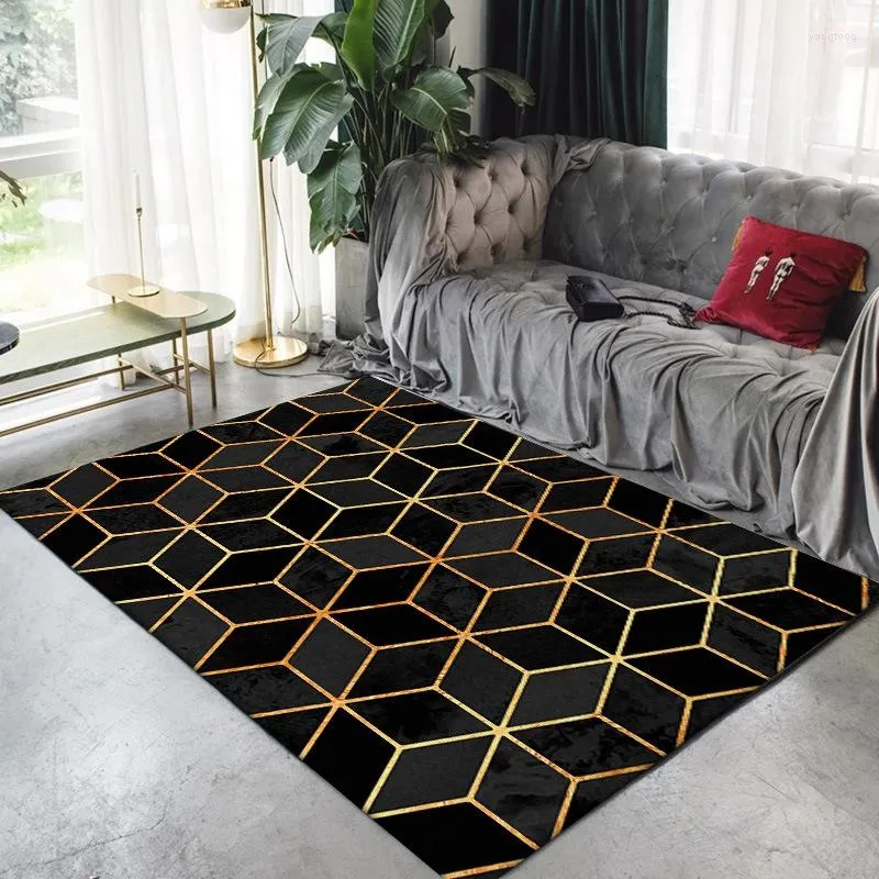 Tapis modernes et tapis pour salon chambre métal rayé tapis décor à la maison antidérapant tapis de sol salon décoratif Tapete