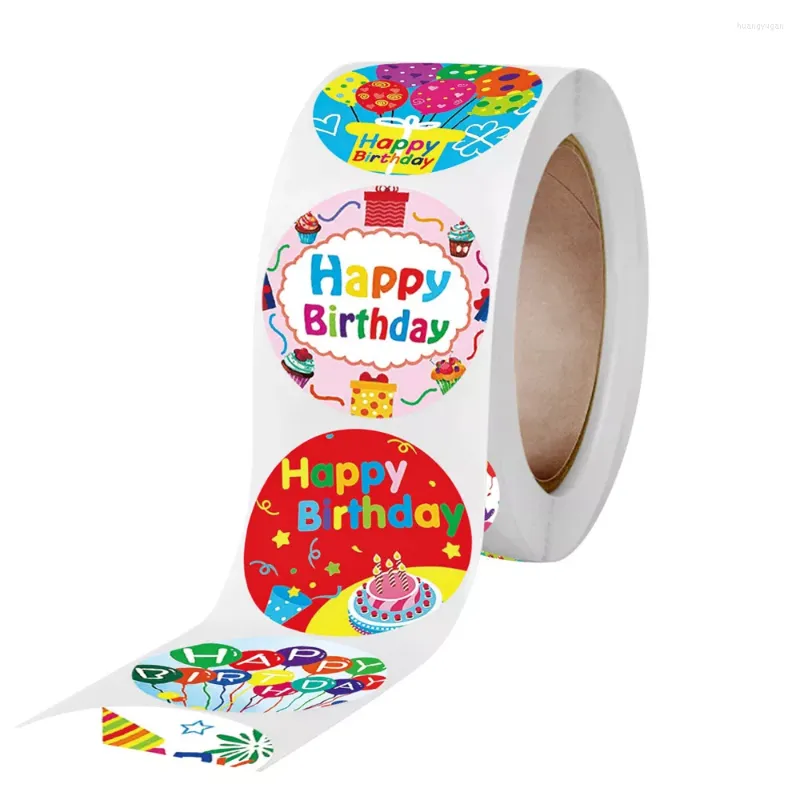 Presentf￶rpackning Happy Birthday Stickers1Inch Label Sticker Paper Sealing Labels Card Business Packaging Stationery