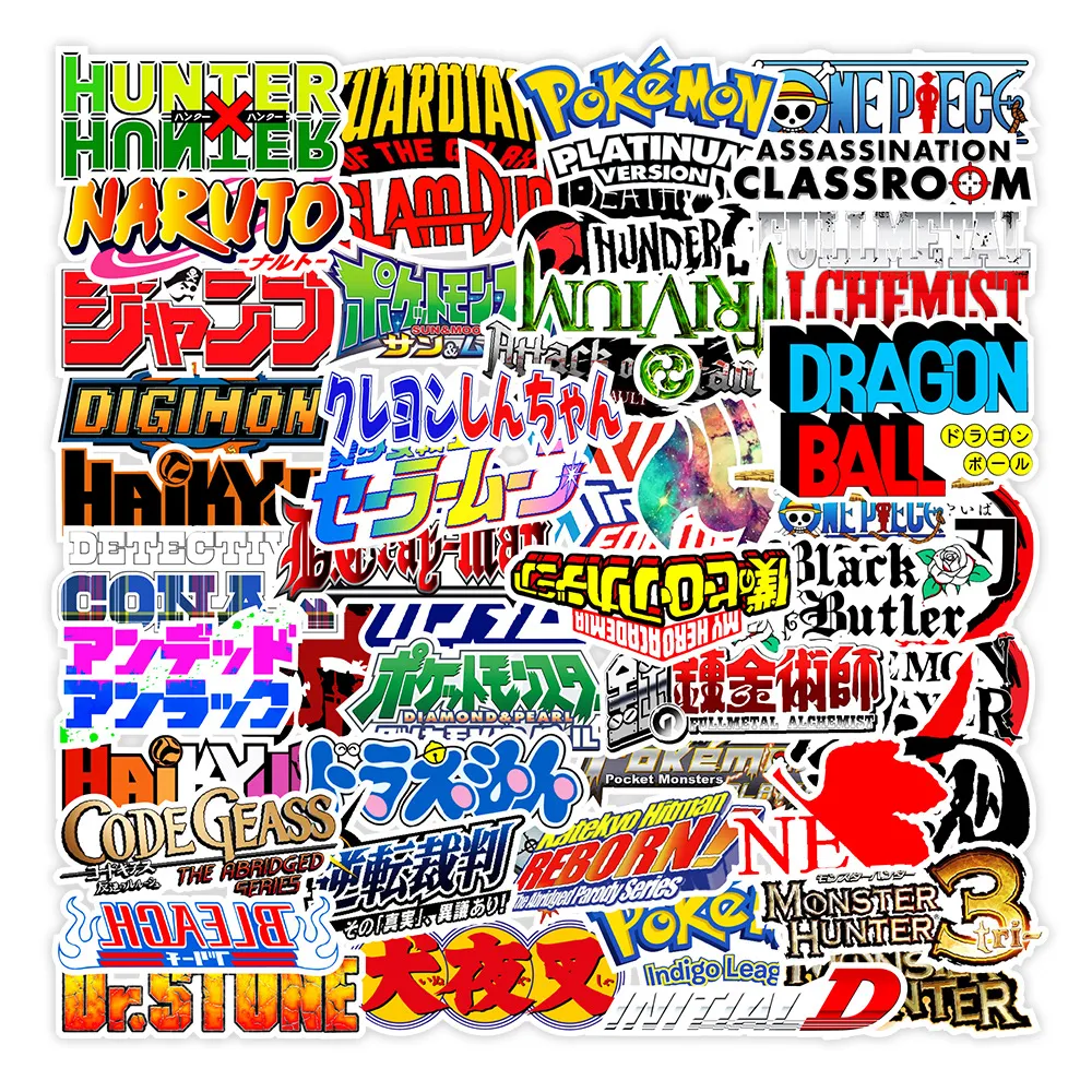 Pack Anime Manga Logo Stickers Wholesale Vinyl Sticker Waterproof