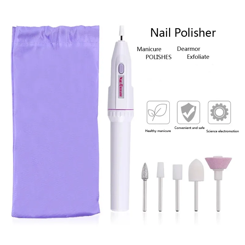 Elektronische voetbestanden 5 in 1 professionele mini elektrische nagelboorkit manicure pedicure slijpen polijsten nail art schuurbestand pengereedschap machine