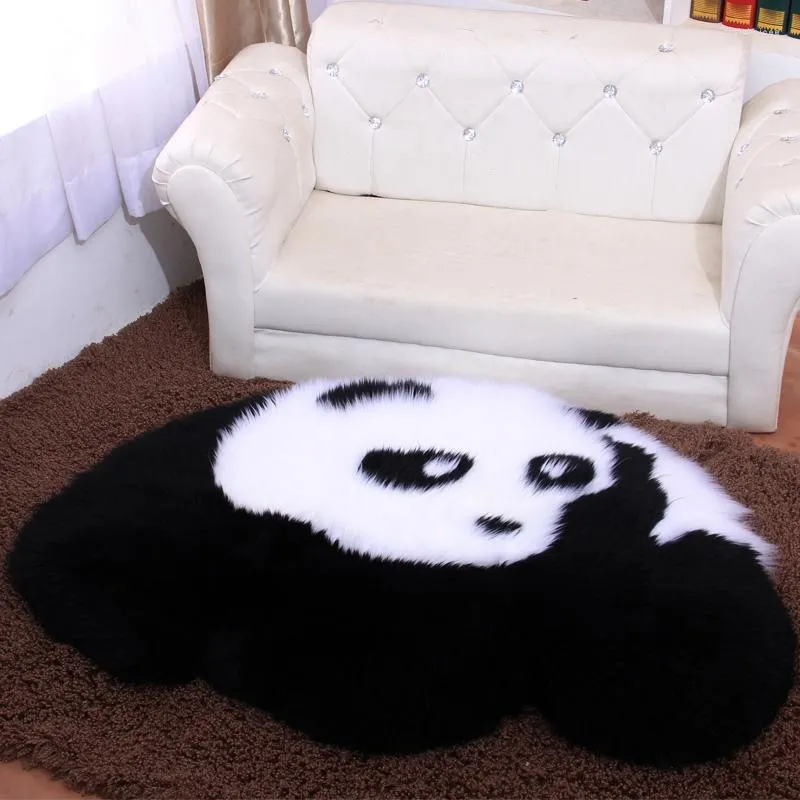Carpets Long Hairy Baby Rug Artificial Wool Sheepskin Cute Panda Dog Bear Warm Carpet Faux Floor Mat For Fur Plain Fluffy Soft Area Rugs34