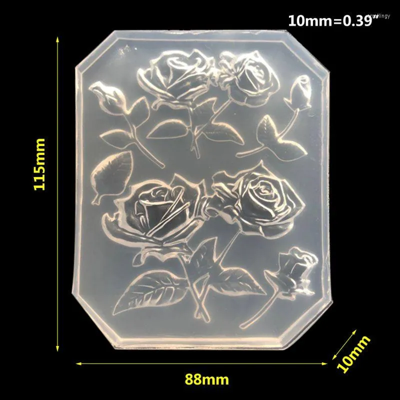 Jewelry Tools Mirror DIY Handmade UV Crystal Epoxy With Leaf Big Rose Pendant Accessories