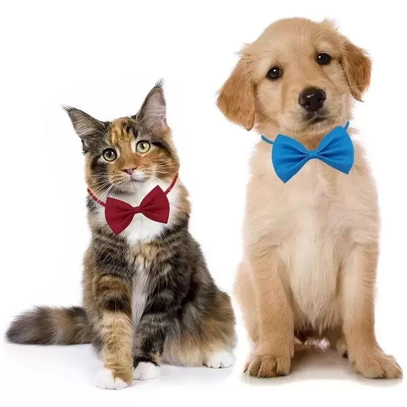 Pet Dogs Bow Ties Collar Adjustable Cat Bows Ties Neck Small Medium Pets Grooming Accessories Dog Apparel C0627x13