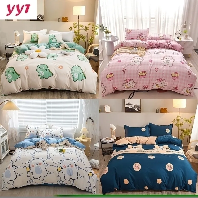 Ensembles de literie YanYangTian lit de remplissage nordique quatre pièces ding couvertures d'été pour draps queen size linge de chambre calicot 221010