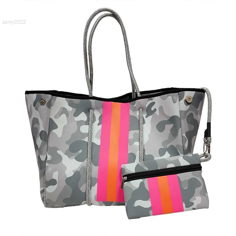 Bolsas femininas de ombro em neoprene bolsa de praia à prova d'água de luxo ao ar livre versátil com carteira bolsa de ombro de grande capacidade