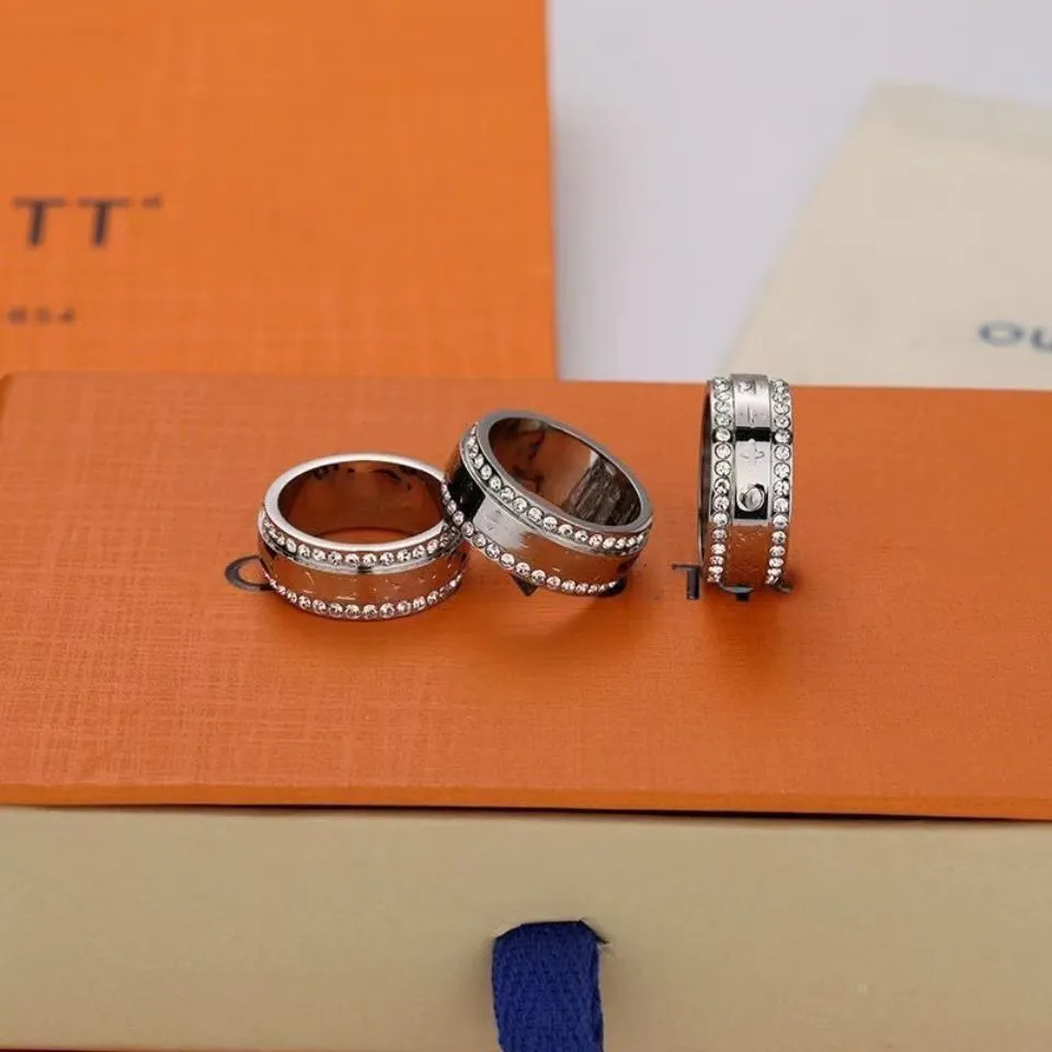 Marke Designer Männer Ringe Mit Seite Steine für Frauen Liebhaber Paare Glänzende Kristall Ring Schmuck Ring296j