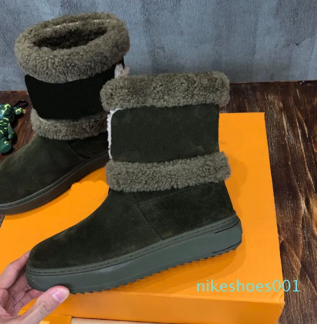 Botas de moda 2022 Warm Winter Snowdrop Flat 35-40 Tamanho com caixa