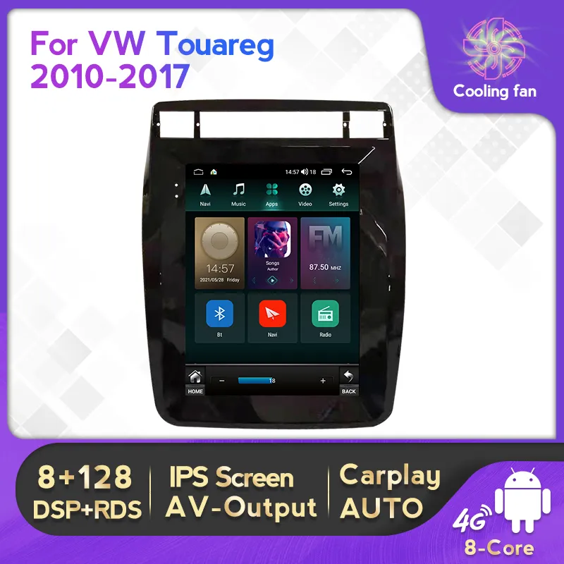 VW Touareg 2011-2017 Android 11 수직 9.7 인치 터치 스크린 8G 128GB 용 자동차 DVD 스테레오 라디오 4G LTE WIFI Autoradio Navigation GPS