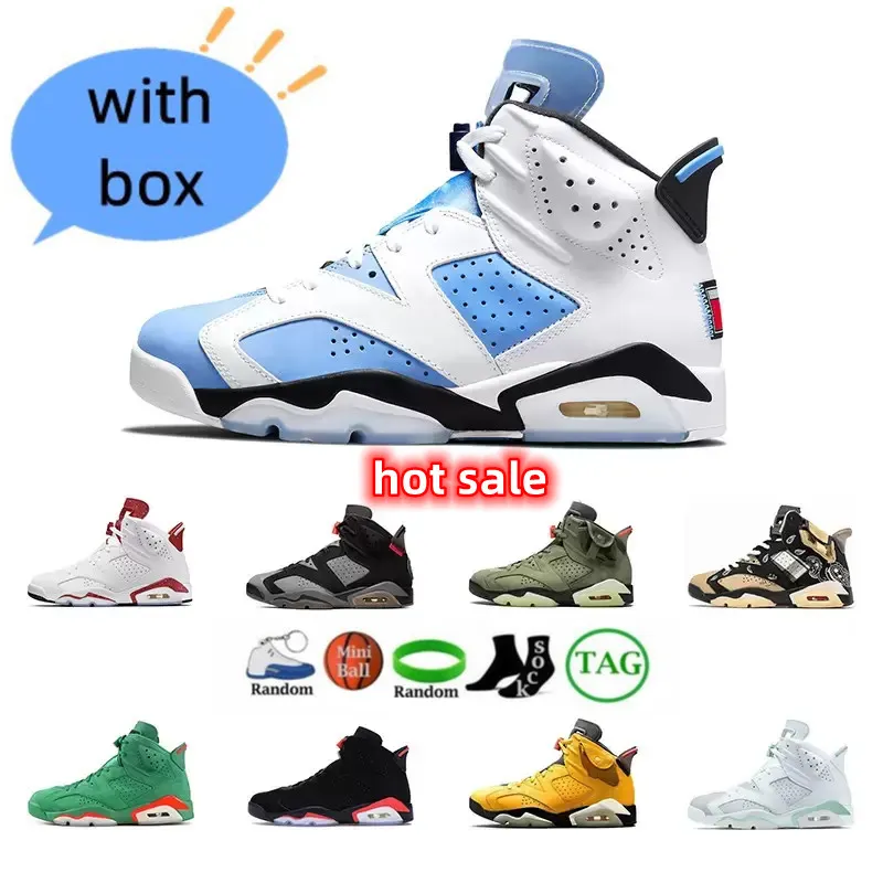 UNC 6 6s 2022 Scarpe da pallacanestro Rosso Oreo Bordeaux carminio Cactus cachi britannici riflettono argento Scarpe da ginnastica da uomo Sneakers sportive da uomo all'aperto con scatola