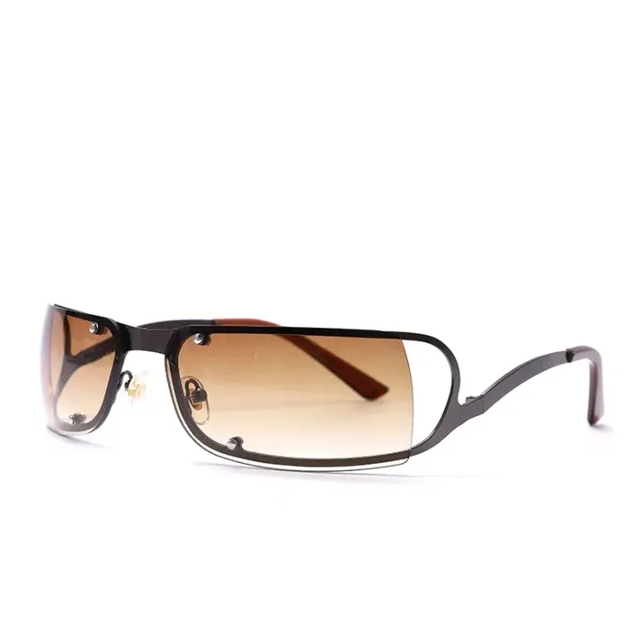Tendencias de moda Las gafas de sol sin borde informales y2K protegen tus ojos