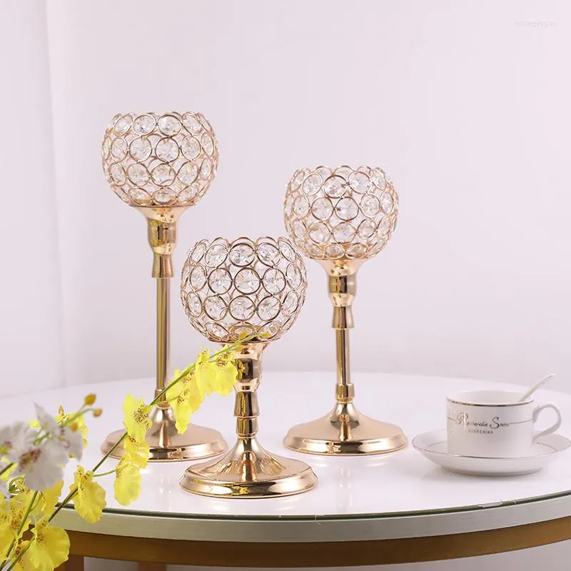 Candle Holders Creative Hollow Out Orb Crystal Holder Valentine's Day Christmas Home Party Decoration Gift Wedding Items