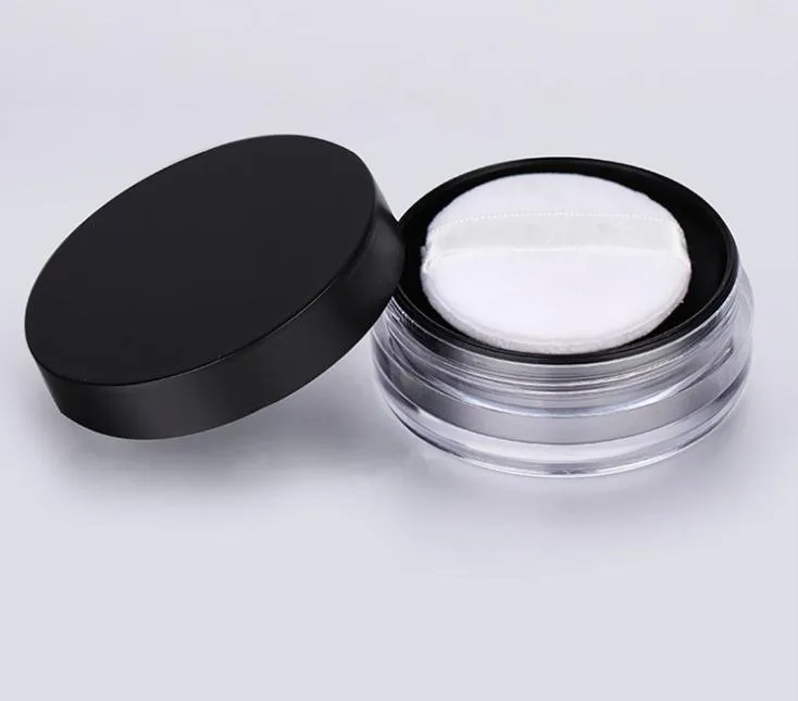 10 g de plástico Case de polvo vacío Botella Far de maquillaje Kit Grusher cubiertos cosméticos con hojaldre de polvo de tamizas y tapas