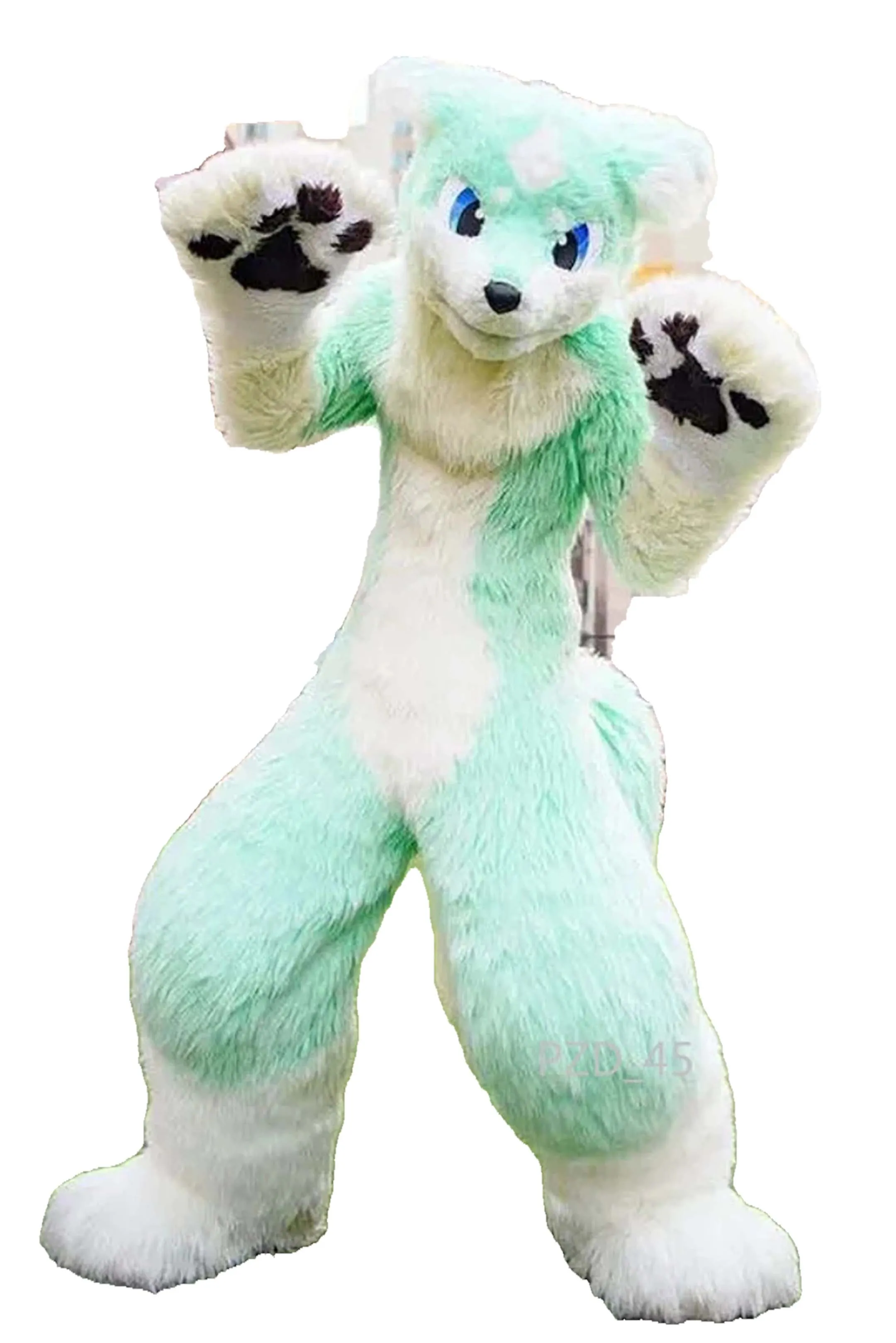 Professional Long Fur Husky Dog Fox Mascot Costume Fursuit Halloween Suit