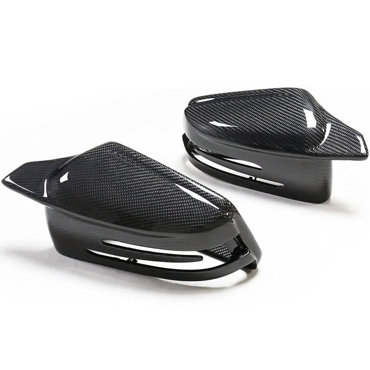 2 Pièces Capuchon de Couverture de Rétroviseur Noir de Carbone pour BENZ A B C E S CLA CLS GLK GLA Classe W176 W246 W204 W212 W218 X204 X176