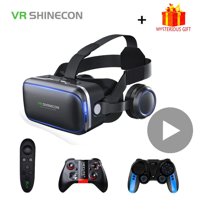 Dispositivos VR/AR Shinecon 6.0 Casque VR Virtual Reality Glasses 3D Goggles Headset Helmet For Smartphone Smart Phone Viar Binóculos Video Game 221012