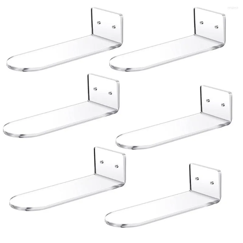 Hooks 6Pcs Acrylic Shoe Display Stand Floating Sneaker Shelves Clear Room Decor For Top Shoes Holder